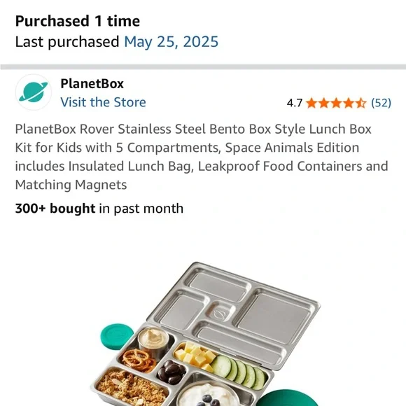 PlanetBox Stainless Steel Lunchbox with Space-Themed Bag - Picture 6 of 7
